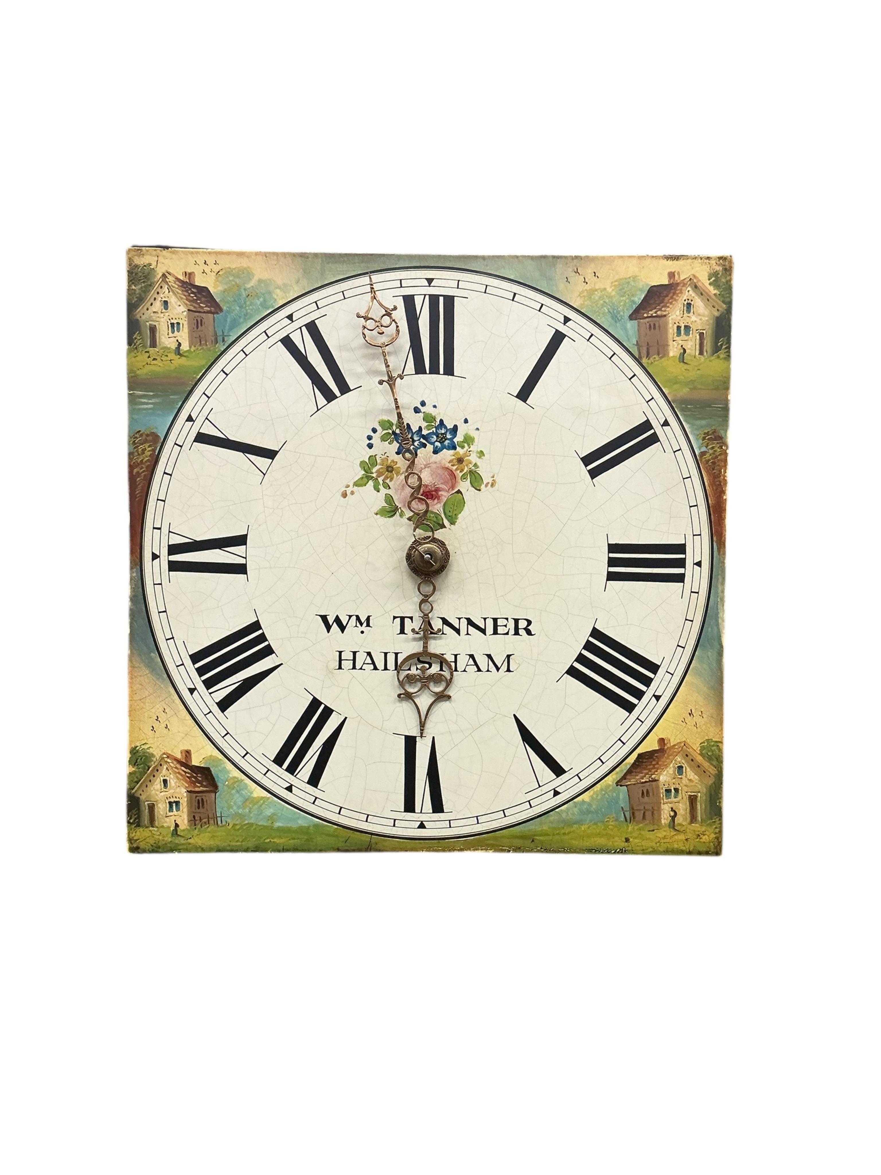 An early 19th century banded oak thirty hour oak longcase clock, marked Wm. Tanner, Hailsham, height 205cm